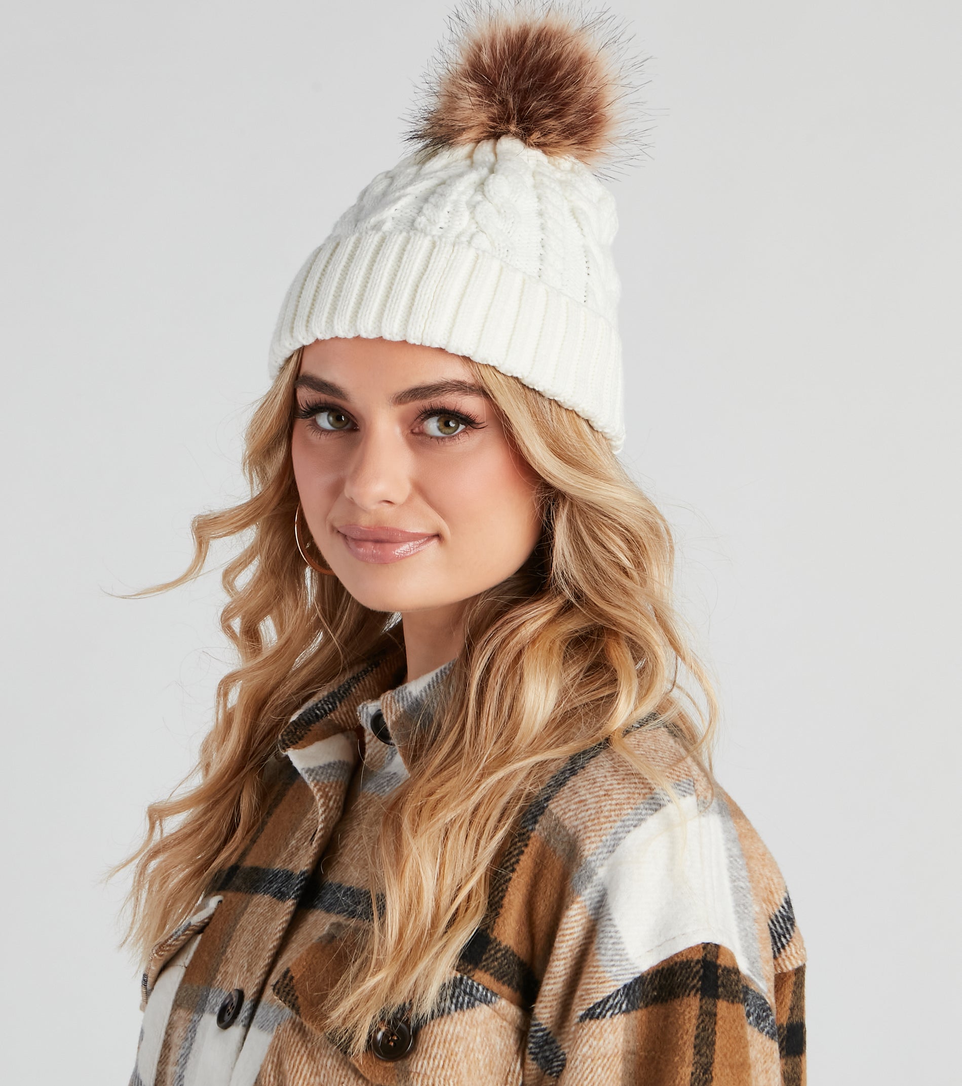 Winter Breeze Faux Fur Knit Beanie