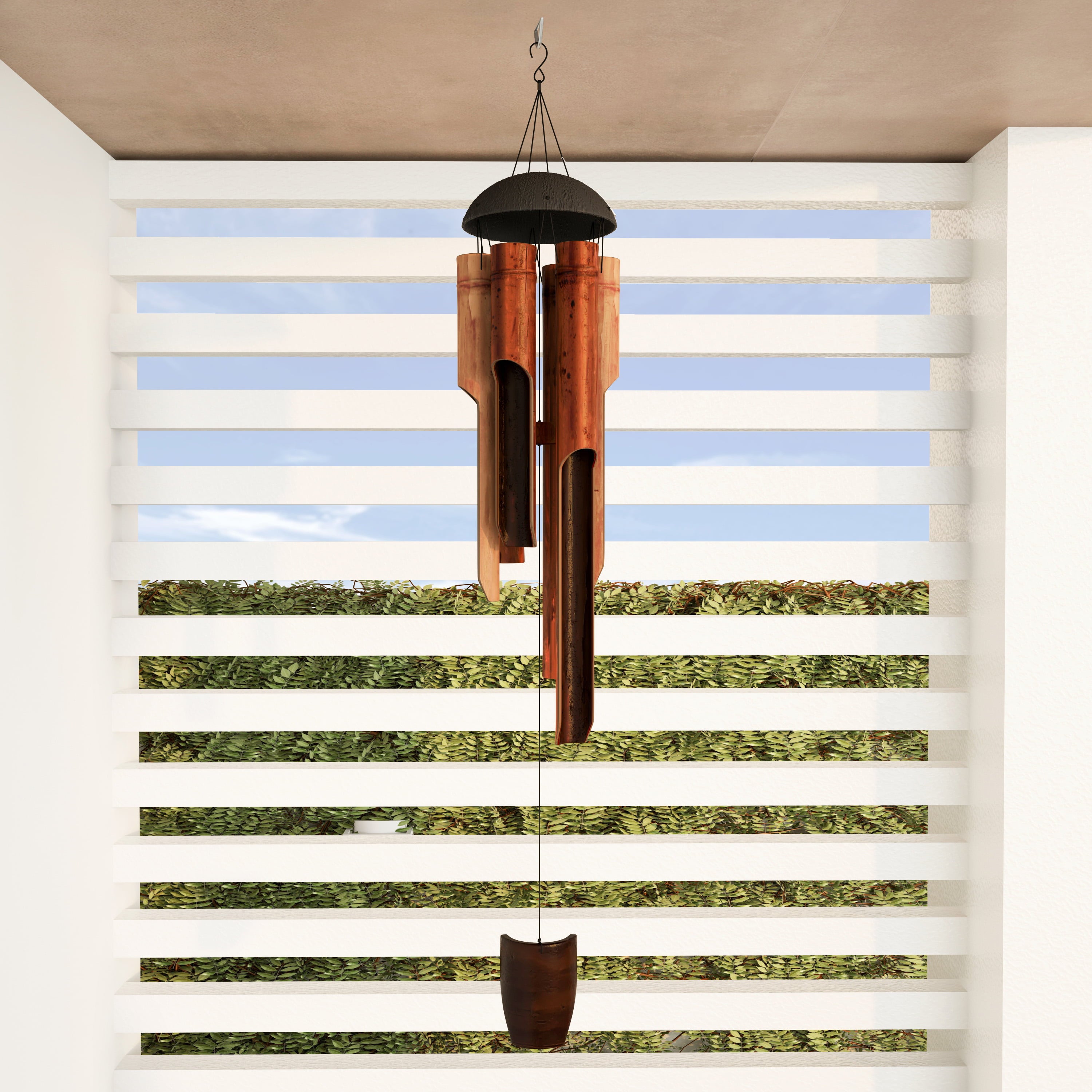 Pure Garden Wind Chime， 38 in. Bamboo， Hand Tuned