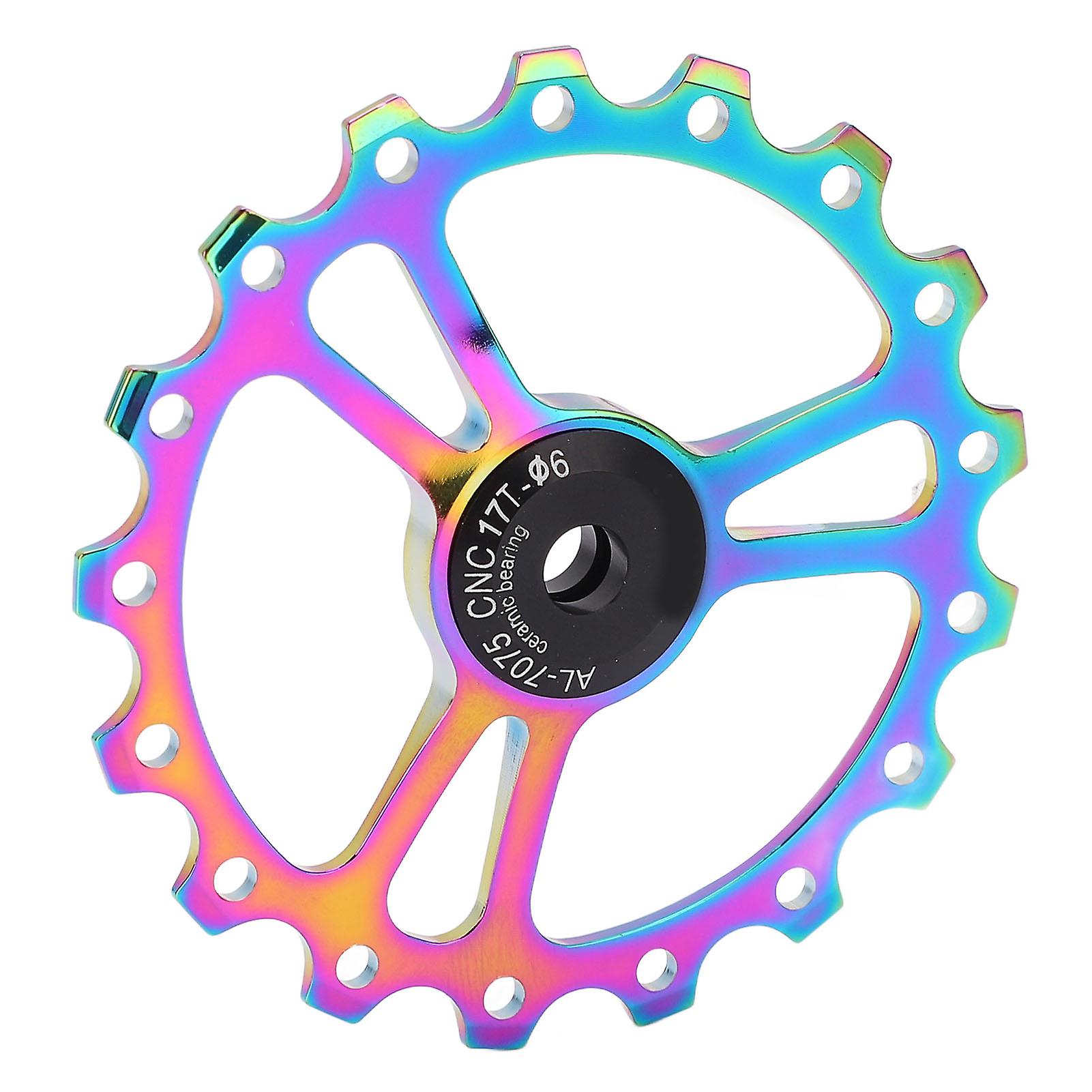 Meijun 17t Ceramic Rear Derailleur Guide Wheel Aluminum Alloy Rear Derailleur Pulley Wheel For Road Mountain Bikeseven Color