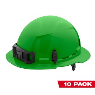 MW BOLT Green Type 1 Class E Full Brim Non-Vented Hard Hat with 6-Point Ratcheting Suspension (10-Pack) 48-73-1127X10