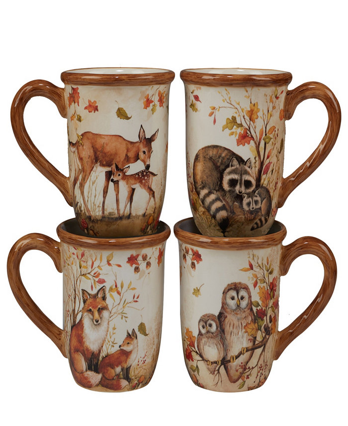 Certified International Pine Forest Set of 4 Mug