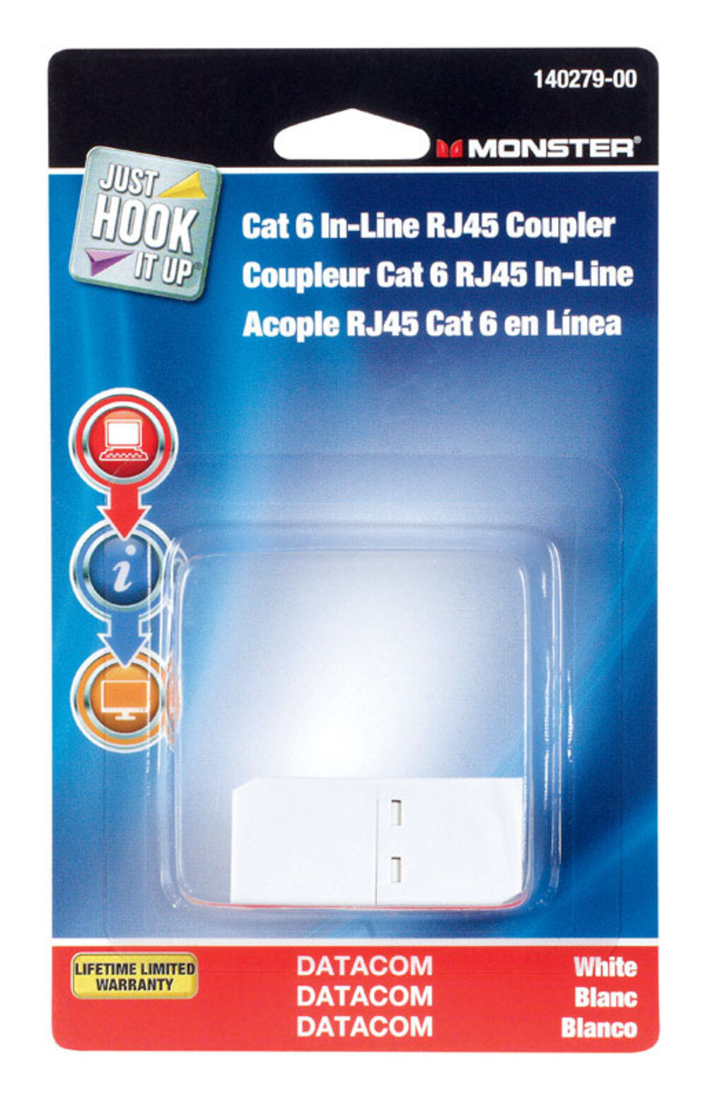 COUPLER CAT6 IN-LINE WHT