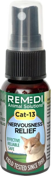 Remedi Animal Solutions Cat-13 Nervousness Relief Cat Supplement， 1-oz bottle