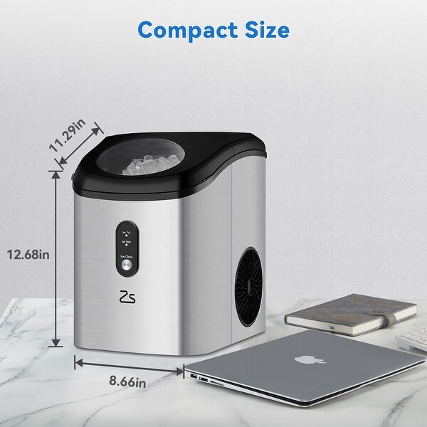 33Lbs/24H Countertop Nugget Ice Maker， Portable with Ice Scoop