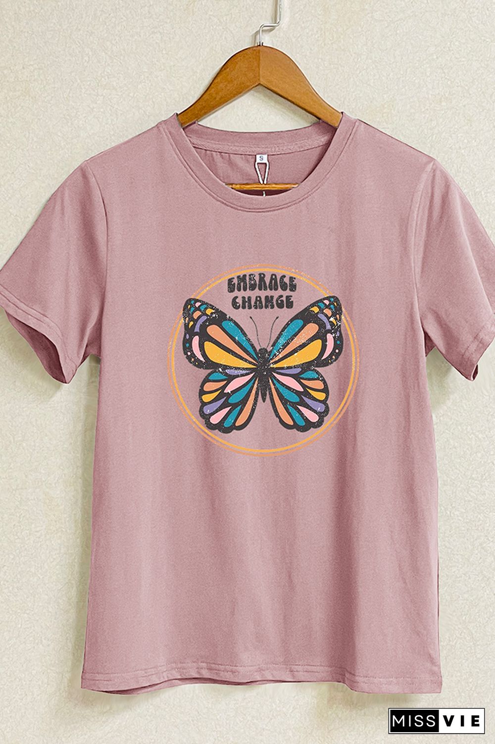 Rock, Boho, Butterfly Print Short Sleeve Graphic Tee Wholesale