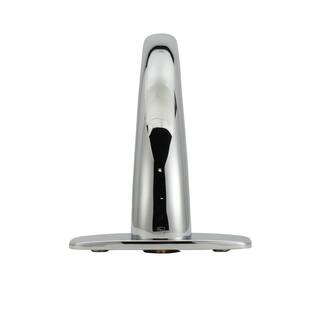 Zurn AquaSense Hardwired Touchless Single Hole Bathroom Faucet with 0.5 GPM Aerator 4 in. Cover Plate in Chrome Z6913-XL-ACA-CP4