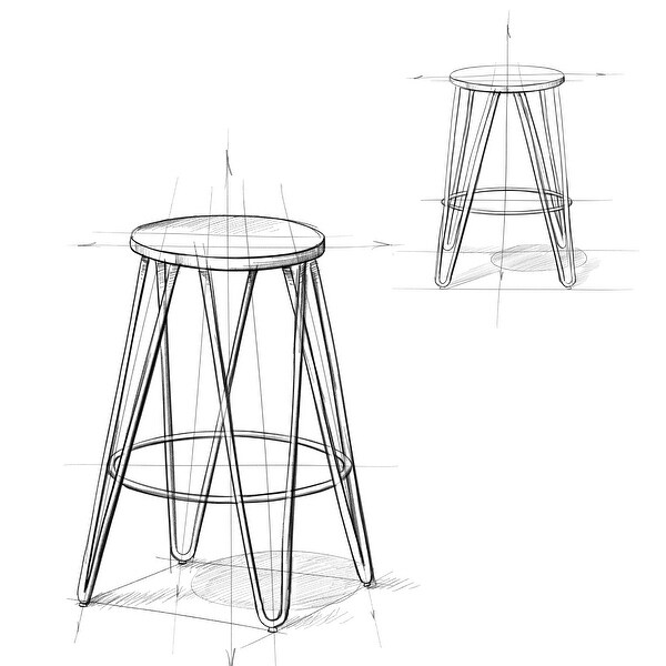 WYNDENHALL Kendall Industrial Metal Counter Height Stool with Wood Seat