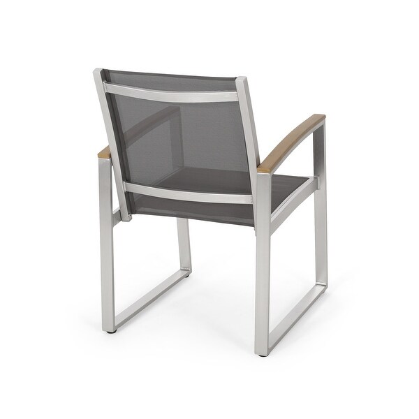 Glasgow Outdoor 2 Seater Aluminum and Mesh Chat Set by Christopher Knight Home