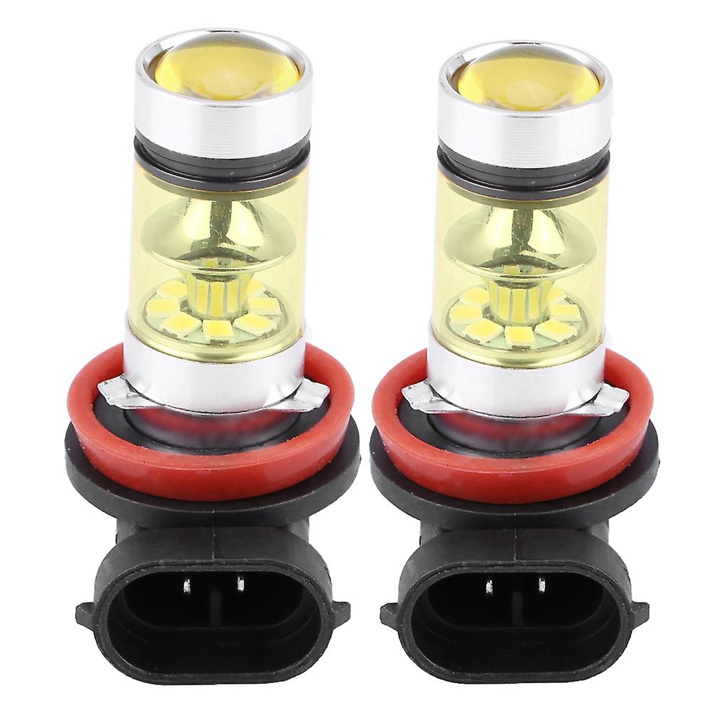 2 Pcs Car 100w Super Bright Conversion Led Headlight Fog Light Bulb (yellow Light)