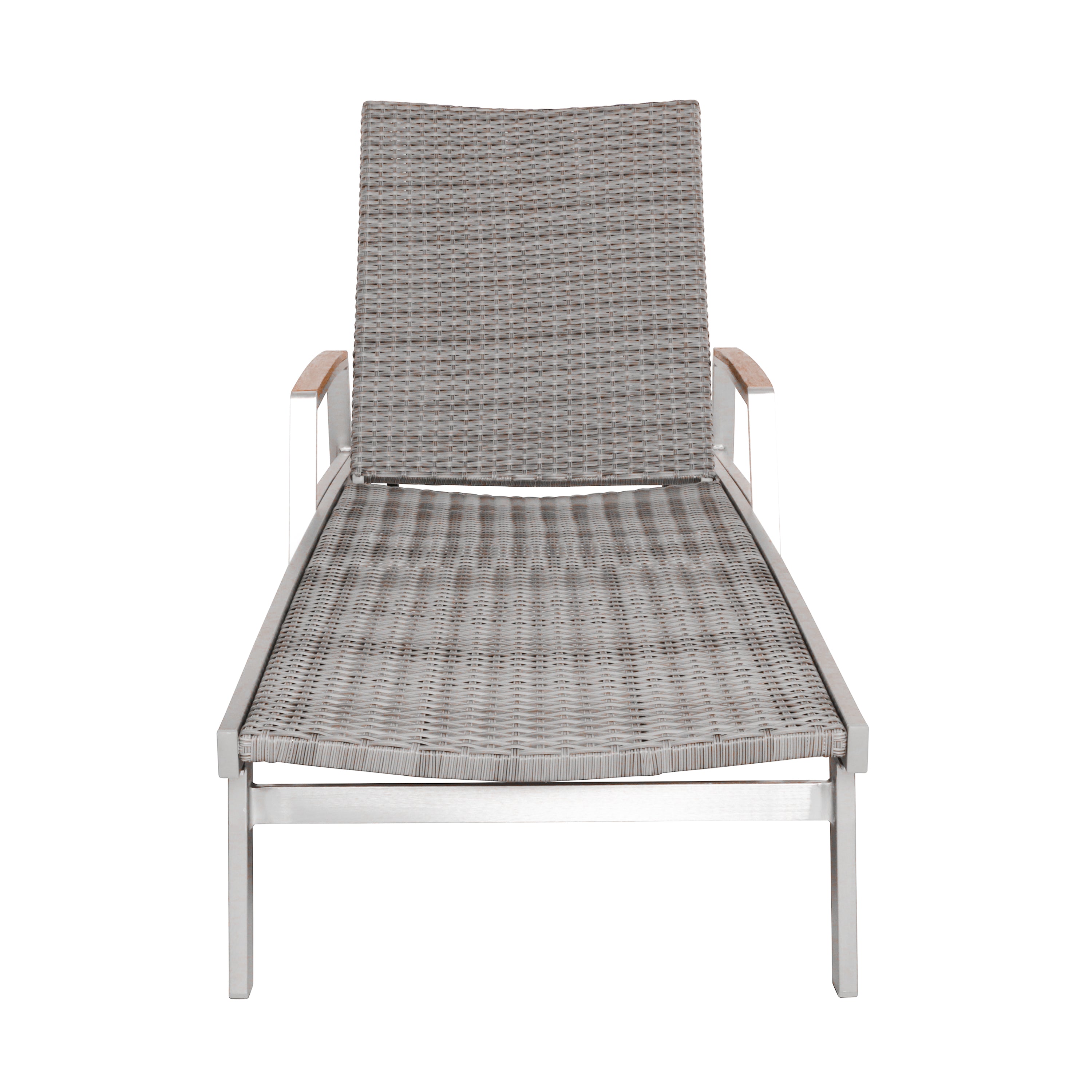 Joy Outdoor Wicker and Aluminum Chaise Lounge, Gray Finish