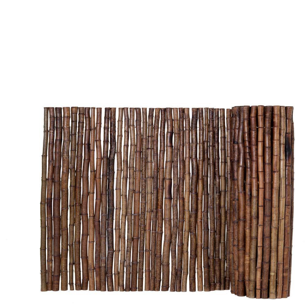 Backyard X-Scapes 1 in. D x 3 ft. H x 8 ft. W Caramel Brown Bamboo Fence Decorative Rolled Fencing Panel 22-CB3