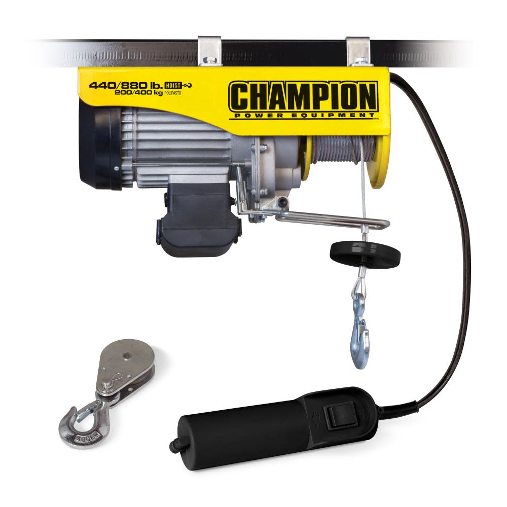 Champion 440/880-Lb Automatic Electric Hoist with Remote Control ;