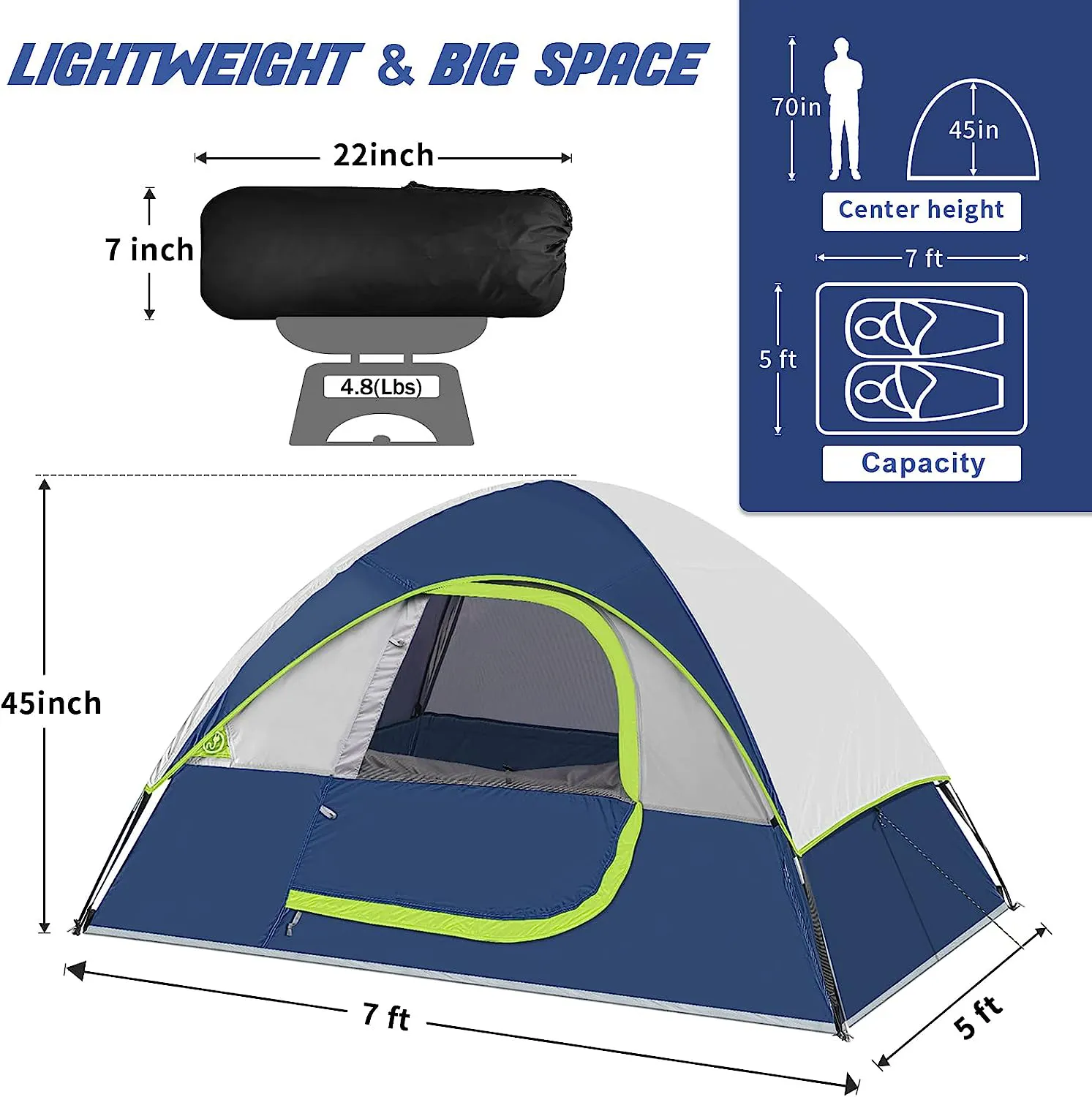 Family Camping Tent Portable Tent for Camping Hiking Automatic Camping Tent