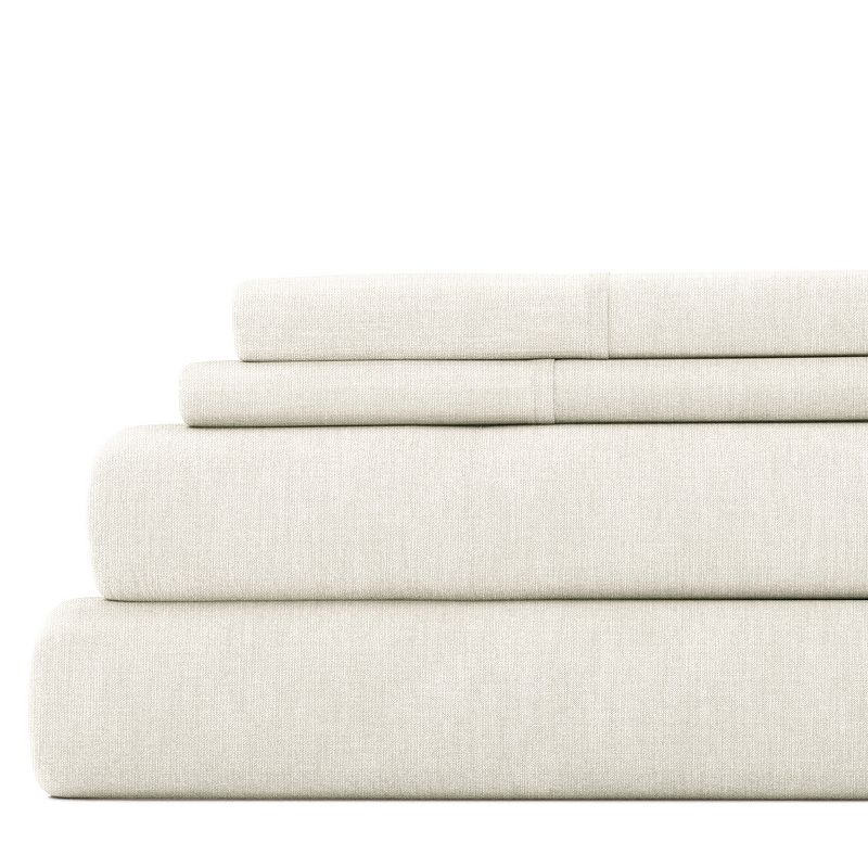 Home Collection Luxury Rayon From Bamboo and Linen Blend 4-piece Sheet Set