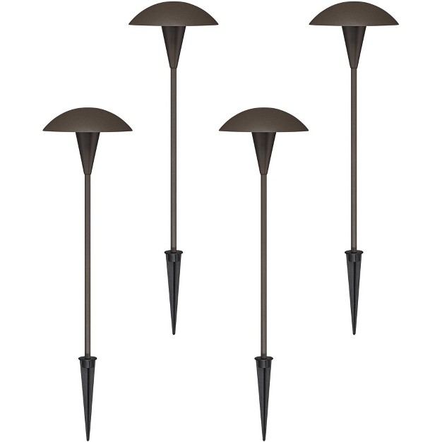 John Timberland Large Mushroom Bronze Finish Led Landscape Path Lights Set Of 4