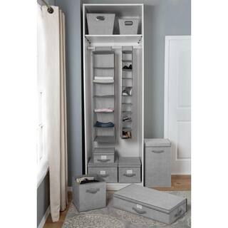 Simplify 47.24 in. H 6-Pair Heather Grey Fabric Hanging Shoe Organizer 25427-HEATHER