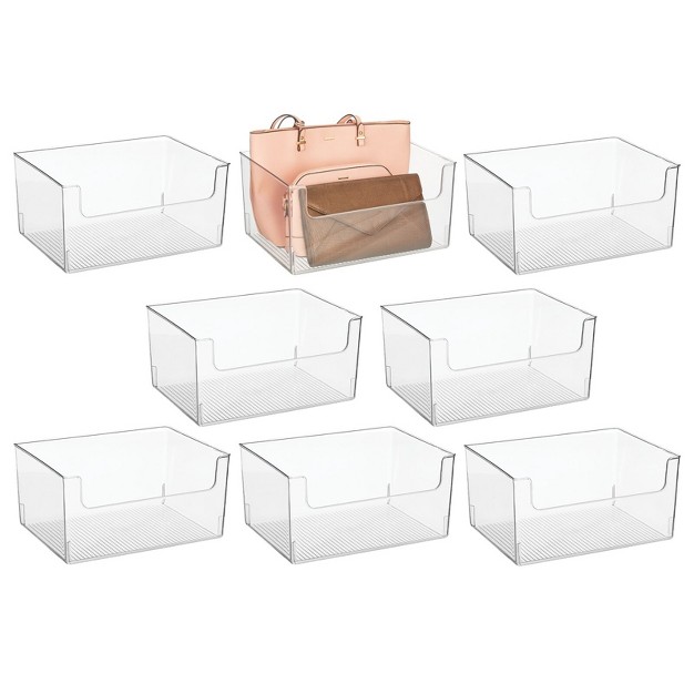 Mdesign Closet Plastic Storage Organizer Bin With Open Dip Front