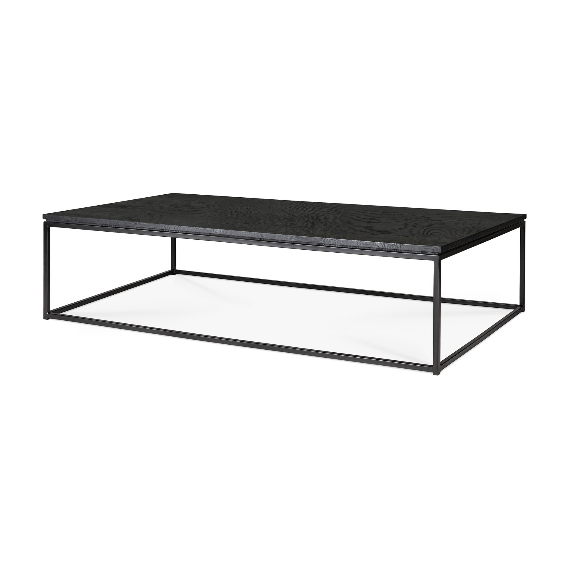 Oak Thin Black Coffee Table