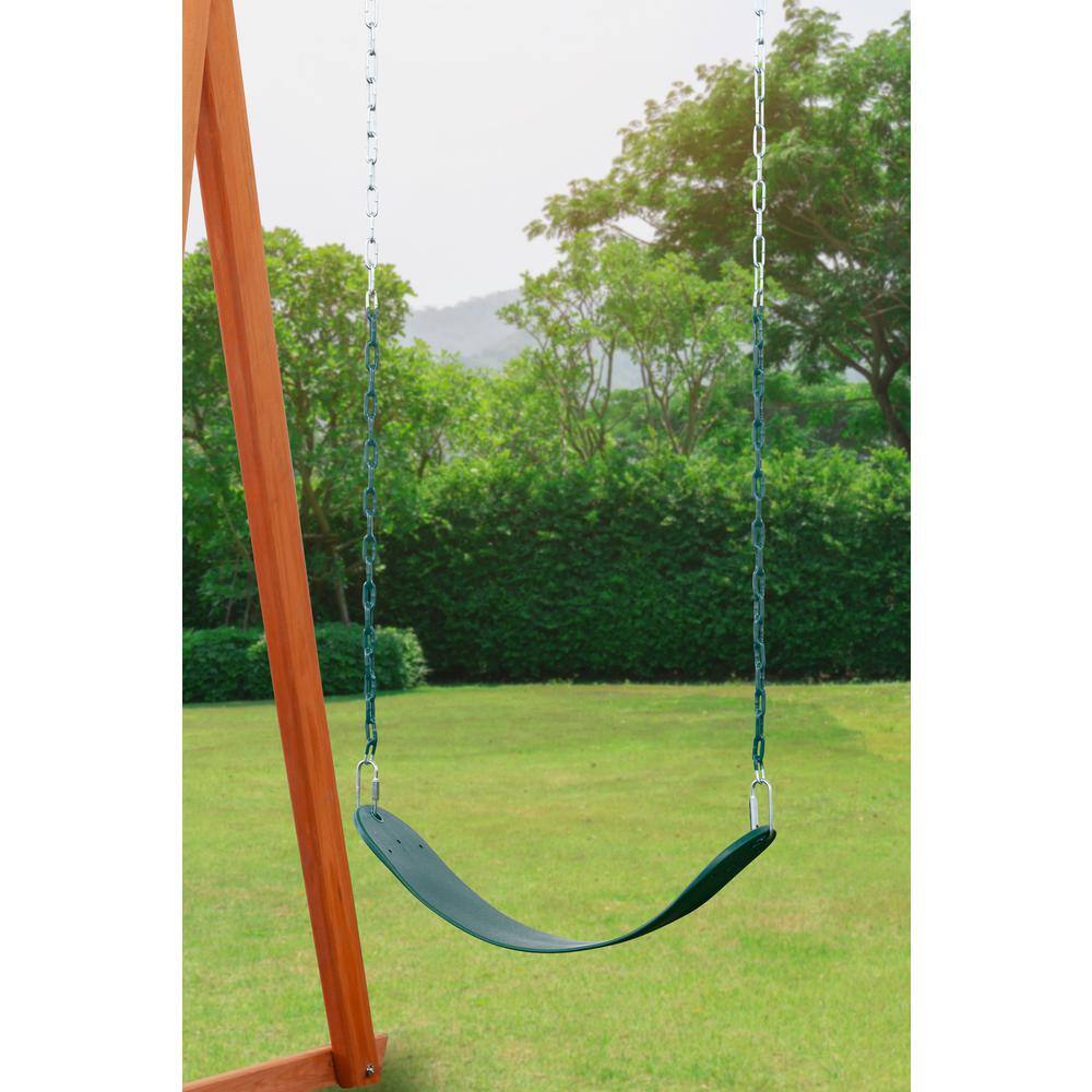 Creative Cedar Designs Trailside Complete Wood Swing Set with Multi-Color Playset Accessories 3800