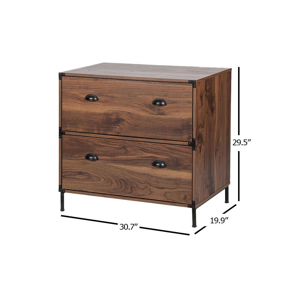 SAINT BIRCH Bombay Walnut 2-Drawer Lateral File Cabinet SBBX4100LFWN