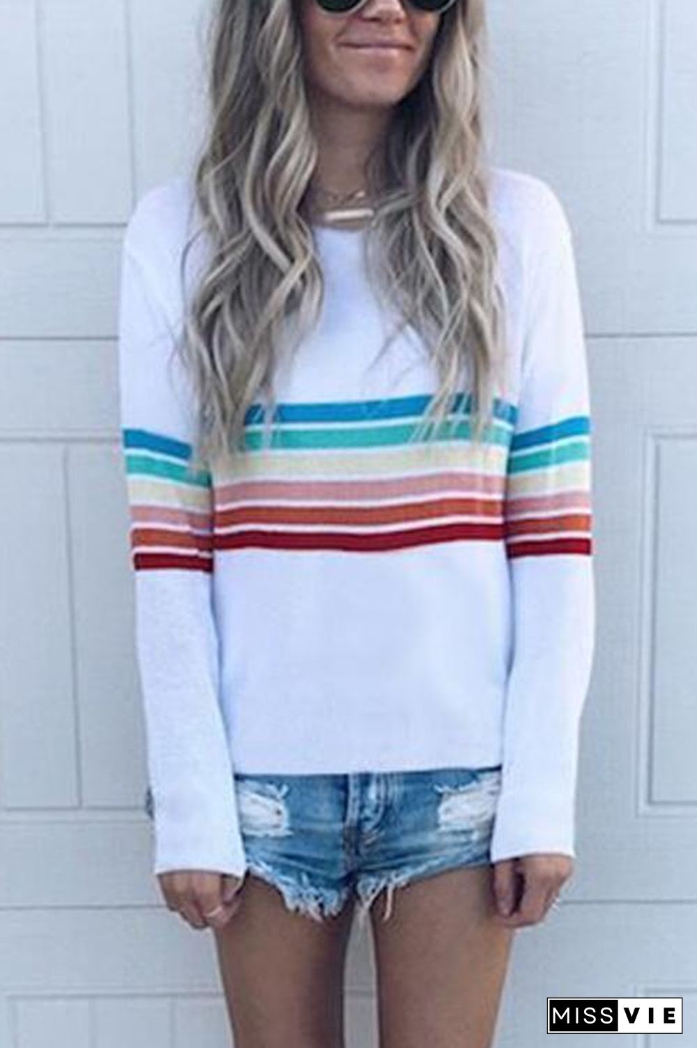 Hot Rainbow Striped Shirt