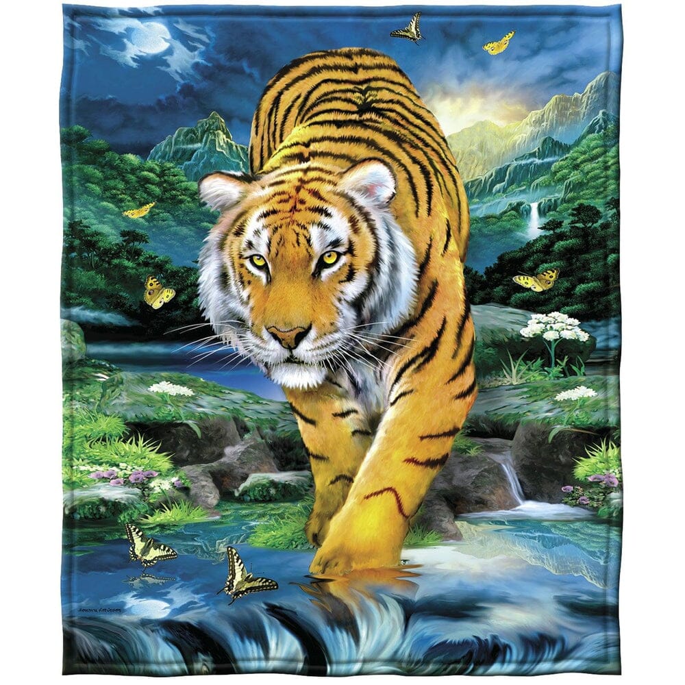 Moonlight Tiger Super Soft Plush Fleece Throw Blanket