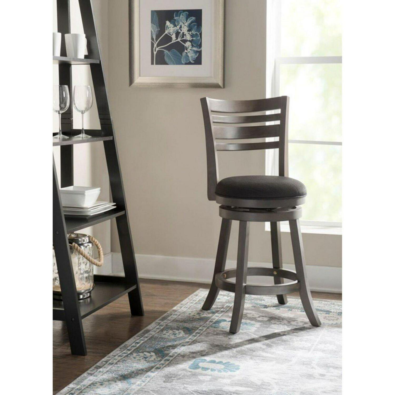 Tegan 24 Counter Stool with Swivel， Gray