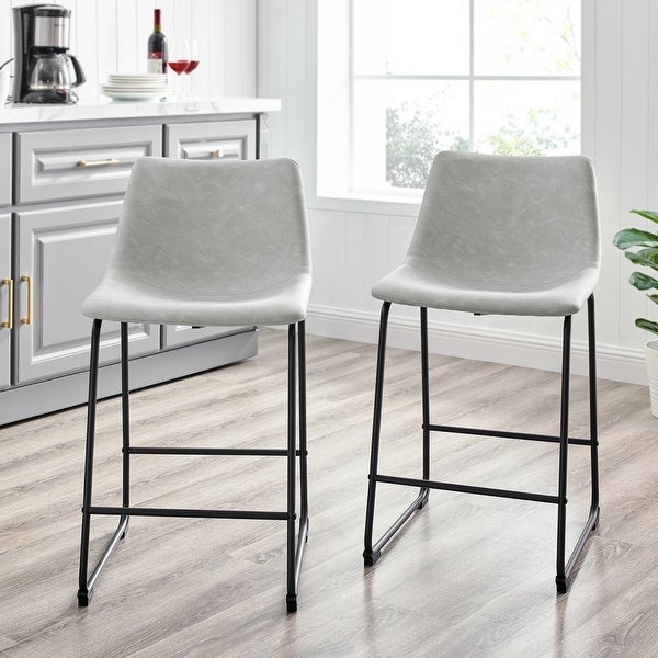 Bar Stool， Black， Set of 2