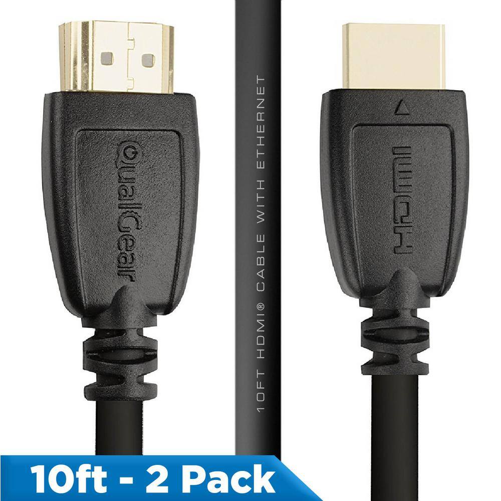 QualGear High Speed HDMI 2.0 Cable with Ethernet 10 ft. (2-Pack) QG-CBL-HD20-10FT-2PK