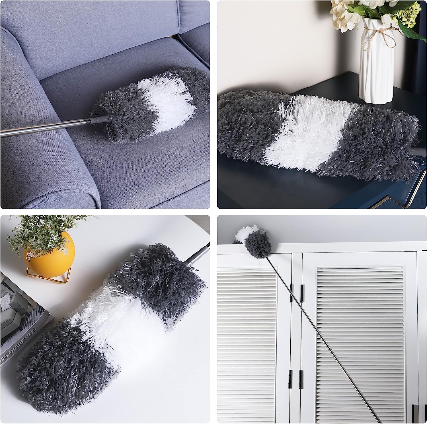 BOOMJOY Microfiber Feather Duster with Extendable Pole, 100