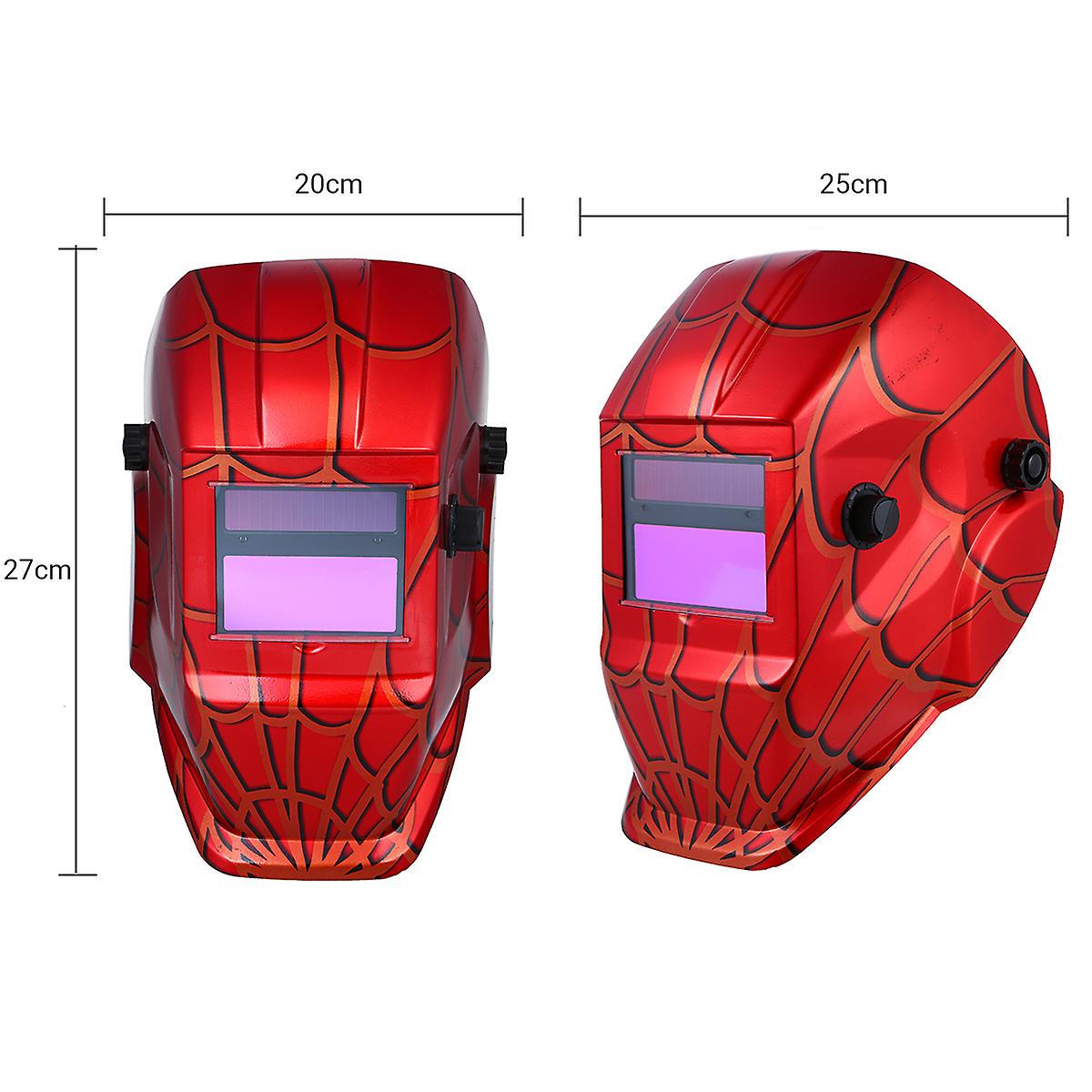 Welding Helmet Solar Powered Auto-darkening Protective Helmet Welding Mask Shield With Variable Shade Grind Mode Red