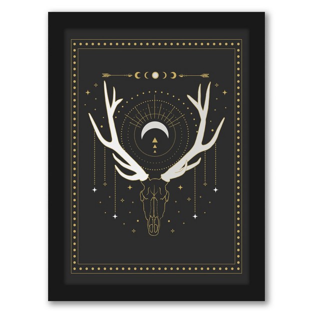 Americanflat Minimalist Mystical Deer By Emanuela Carratoni Black Frame Wall Art