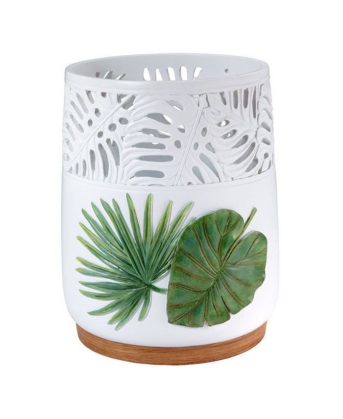 Avanti Viva Palm Leaf Cut-Out Resin Wastebasket