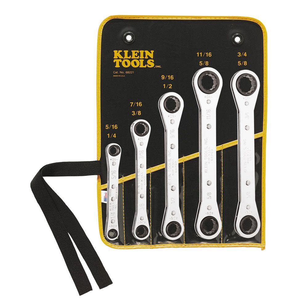 5 Piece Ratcheting Box Wrench Set