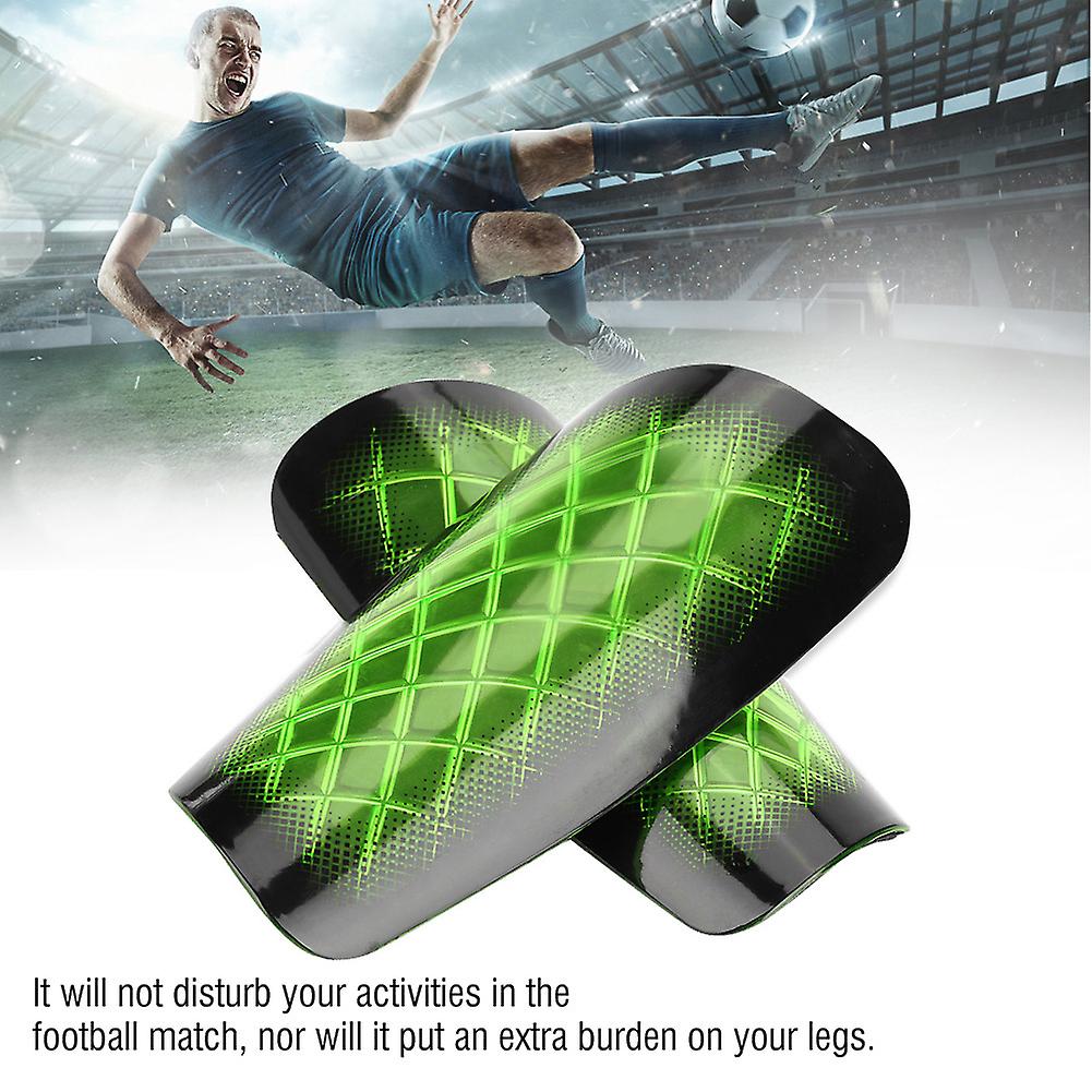 1 Pair Adult Football Sports Shinguards Soccer Ball Shin Guards Legs Protector Green