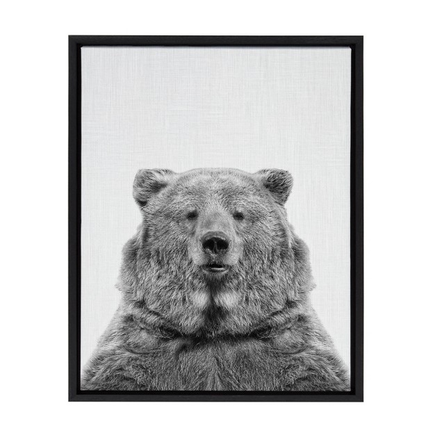 X 24 quot Sylvie Bear Framed Canvas By Simon Te Tai Black Kate amp Laurel All Things Decor