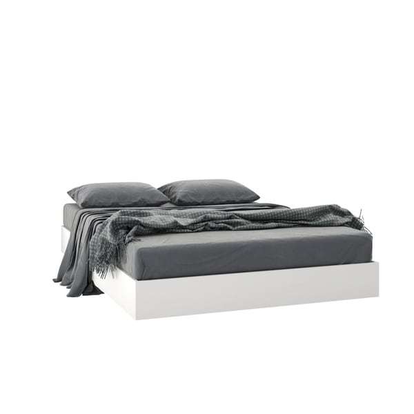 Nexera Swan 4-Piece Bedroom Set， Bark Grey and White - - 30269579