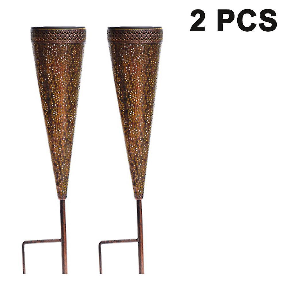 2pcs Solar S Outdoor Lamp On The Lawn Rative Conical En Stakes Compatible With Patio， Yard， Lawn， Pathway R Ing