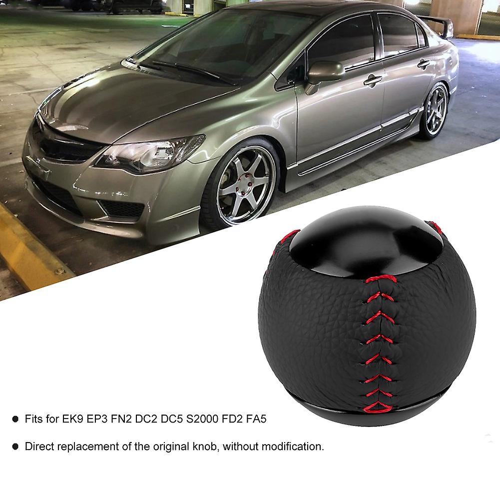 Shift Knob Head Leather Shifter Lever M10 X 1.5 Fits For Honda Crz / Civic Type R Fa5 Fg2black 5 Speed