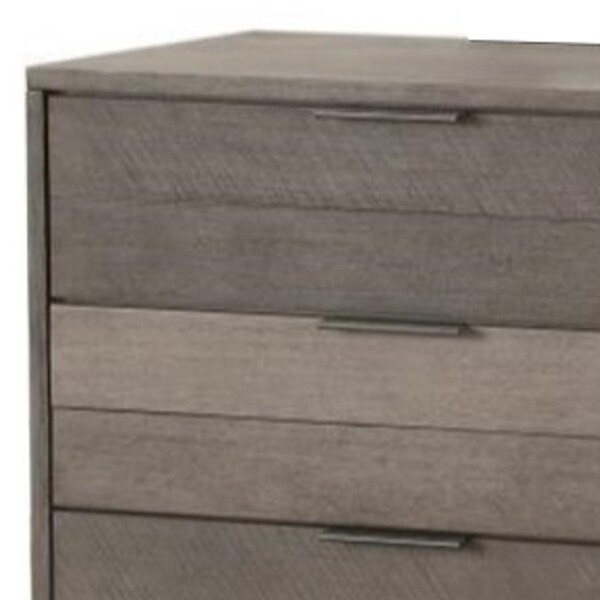 Contemporary Style Solid Wood Dresser with Metal Hairpin Legs， Grey - - 36799898