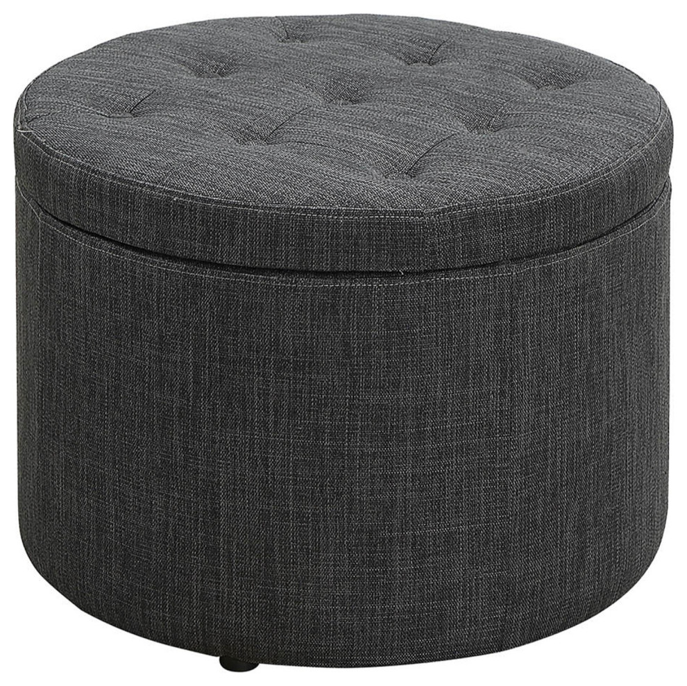 Designs4Comfort Round Shoe Storage Ottoman   Transitional   Footstools And Ottomans   by Homesquare  Houzz