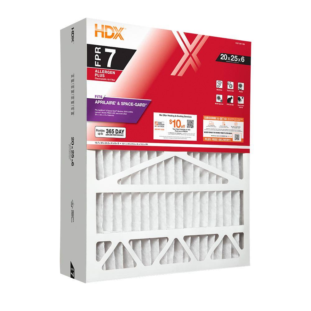 HDX 20 in. x 25 in. x 6 in. AprilAireSpace-Guard Replacement Pleated Air Filter (With Frame) FPR 7 HDX-A201BOX11-2