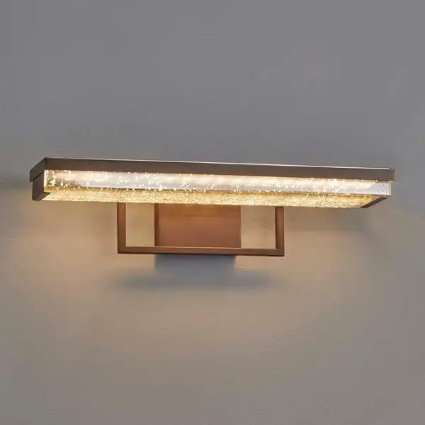 Copper Grove Eindhoven 20-inch Dark Bronze LED Linear Bath Light with Mercury Glass Shade