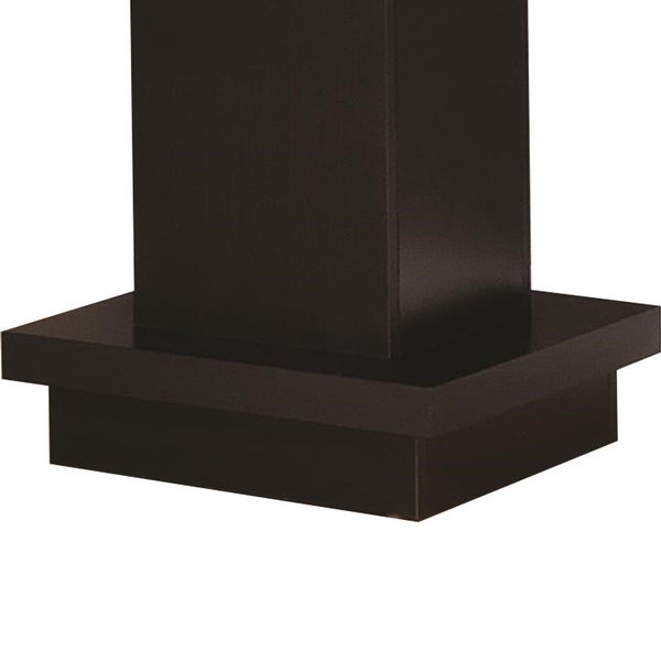 Contemporary End Table With Pedestal Base， Cappuccino Brown