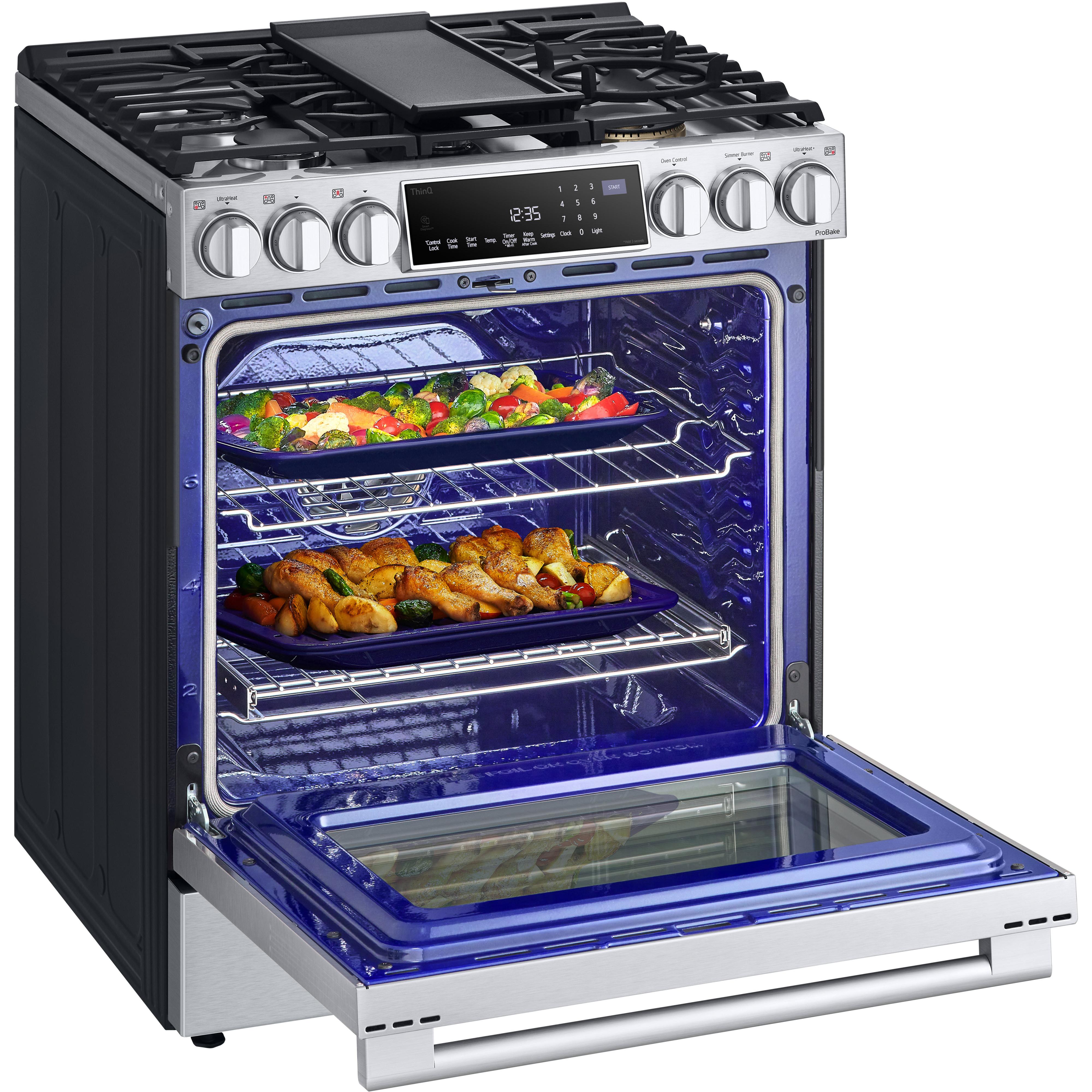 LG 30-inch Slide-in Gas Range with Convection Technology LSGS6338F