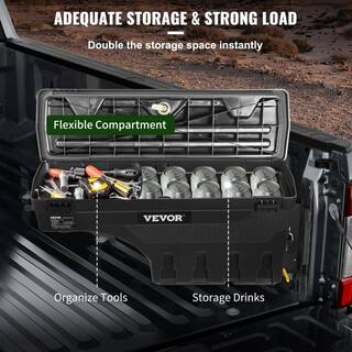 VEVOR 28 in. Black ABS Truck Bed Storage Box 6.6 Gal. Passenger Side Truck Tool Box with Password Padlock for Super Duty 17-23 KCLJGJXCKCBDDVENCV0