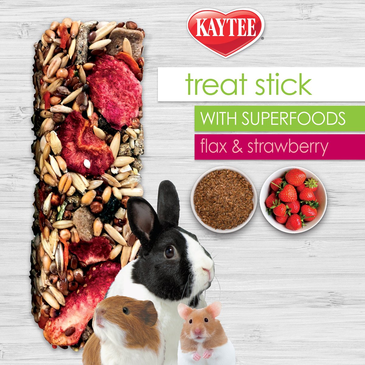 Kaytee Treat Stick with Superfoods Strawberry Flavor Small Animal Treats， 5.5-oz bag