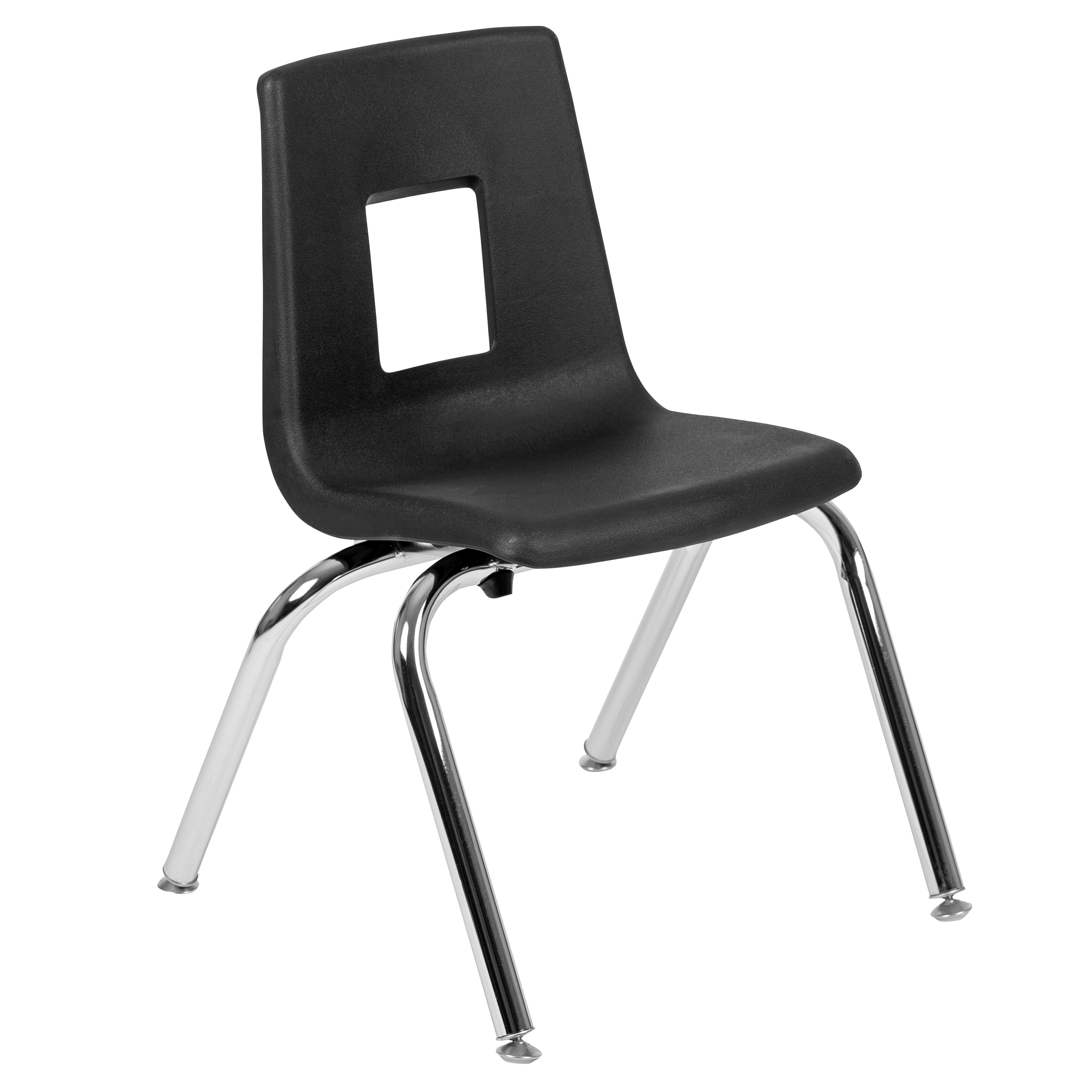 BizChair Black Student Stack School Chair - 14-inch