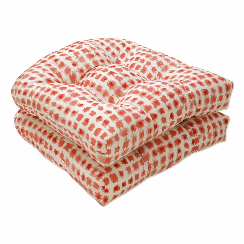 Pillow Perfect Outdoor  Indoor Alauda Coral Isle Seat Cushion (Set of 2) 19 X 19 X 5