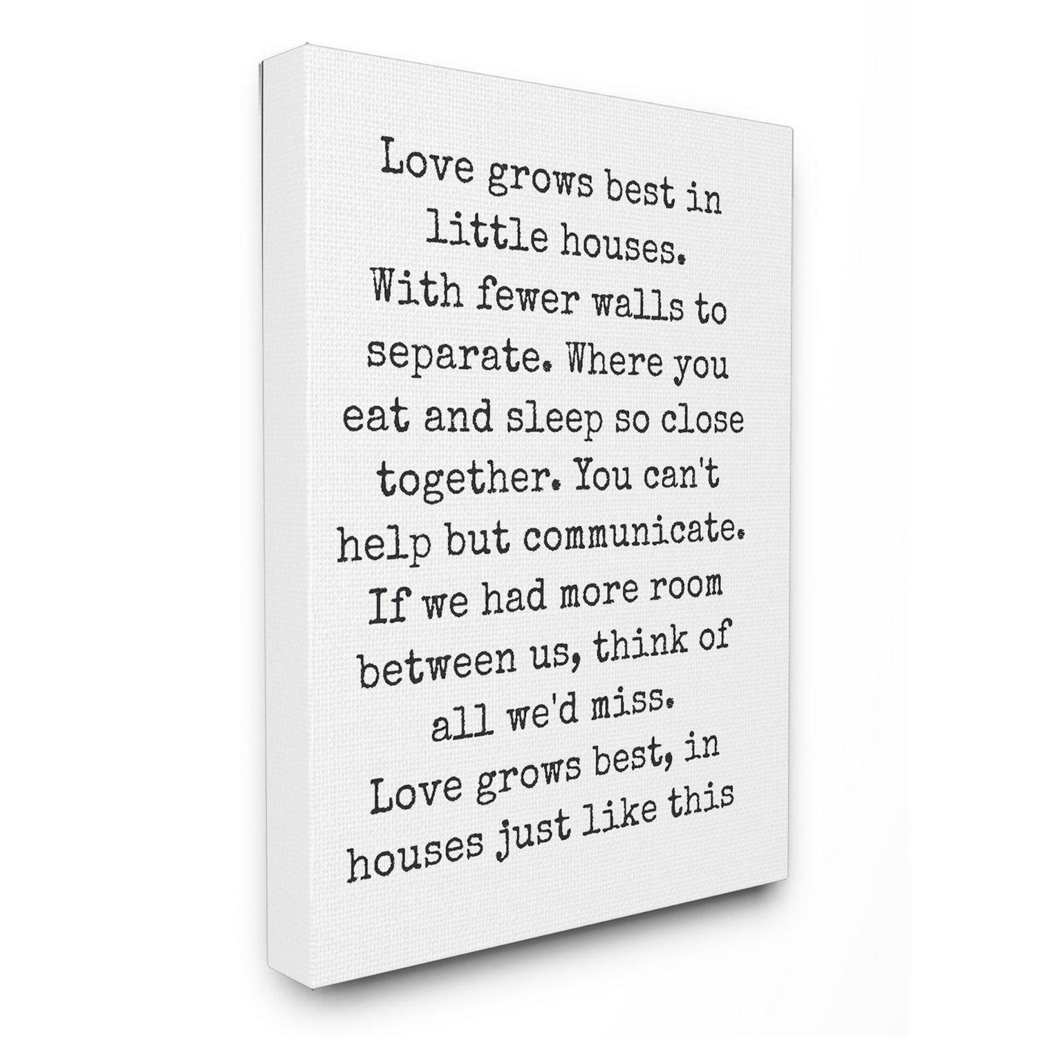 The Stupell Home Decor Collection Love Grows Best in Little Houses Canvas Wall Art  Crowdfused